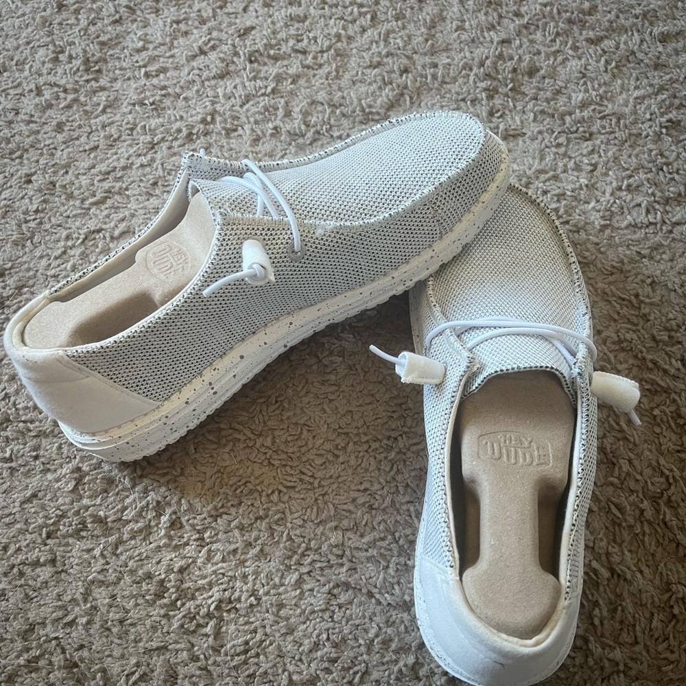 Hey Dude Light Gray Slip-On Shoes. Worn a few times
